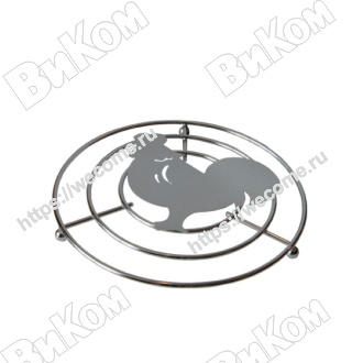 Оптом купить Подставка для посуды под горячее  "Петух", 205х17мм, хром в мебельная фурнитура оптом и в розницу ВиКом.