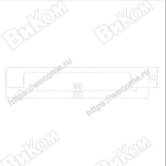 Оптом купить Ручка скоба R74, 160 мм черный в мебельная фурнитура оптом и в розницу ВиКом.
