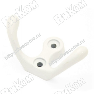 Оптом купить Крючок вешалка №15 белый (100*) в мебельная фурнитура оптом и в розницу ВиКом.