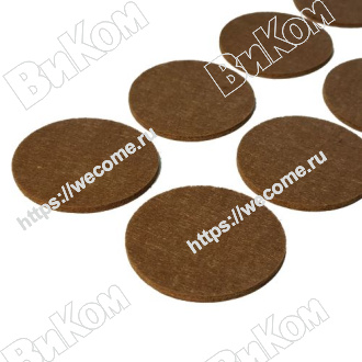 Оптом купить Подпятник фетровый круглый 50 мм коричневый (лист 8 шт) в мебельная фурнитура оптом и в розницу ВиКом.