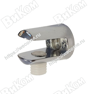 Оптом купить Полкодержатель для стеклянных полок, 6 мм, 17х23, хром (500*) в мебельная фурнитура оптом и в розницу ВиКом.