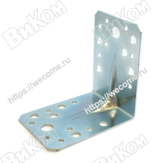 Оптом купить Уголок крепежный 90*90*65*2,0 усиленный цинк (25*) в мебельная фурнитура оптом и в розницу ВиКом.