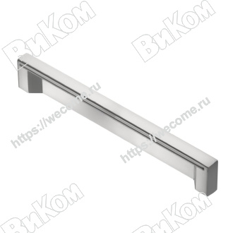 Оптом купить Ручка рейлинг R-3060-128 SC матовый хром (40,200*) KERRON (Под заказ) в мебельная фурнитура оптом и в розницу ВиКом.