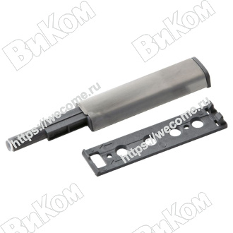 Оптом купить Толкатель фасада push-to-open, корпус нержавеющая сталь, силикон наконечник AMF12/SST в мебельная фурнитура оптом и в розницу ВиКом.