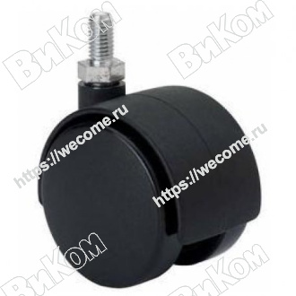 Оптом купить Опора колесная (мебельное колесо) 40 мм с резьбовым Штырем М8  (200*) в мебельная фурнитура оптом и в розницу ВиКом.