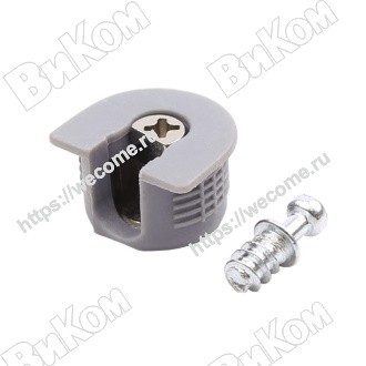 Оптом купить Эксцентрик быстромонтируемый D20, серый, шток d6xL11 (1000*) в мебельная фурнитура оптом и в розницу ВиКом.