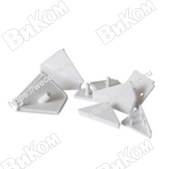 Оптом купить Комплект уголков и заглушек для плинтуса, белый в мебельная фурнитура оптом и в розницу ВиКом.