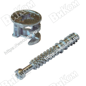 Оптом купить Стяжка эксцентриковая 34мм, саморез (2000) в мебельная фурнитура оптом и в розницу ВиКом.
