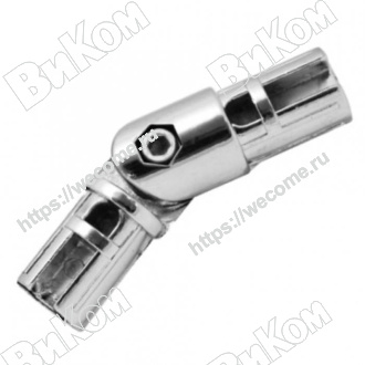 Оптом купить Соединитель для трубы 25 мм поворотный R-41, хром в мебельная фурнитура оптом и в розницу ВиКом.