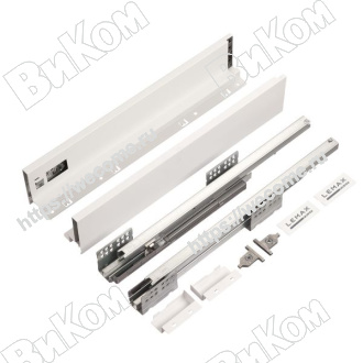 Оптом купить Система выдвижения Lembox, H=199, 450 мм, белый (Lembox-199-450-WT) с доводчиком в мебельная фурнитура оптом и в розницу ВиКом.