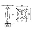 Оптом купить Ножка мебельная конус 25х100-120 хром (100*) в мебельная фурнитура оптом и в розницу ВиКом.