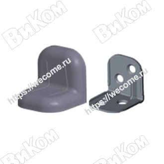 Оптом купить Уголок крепежный с пластик крышкой металлик (13) большой в мебельная фурнитура оптом и в розницу ВиКом.
