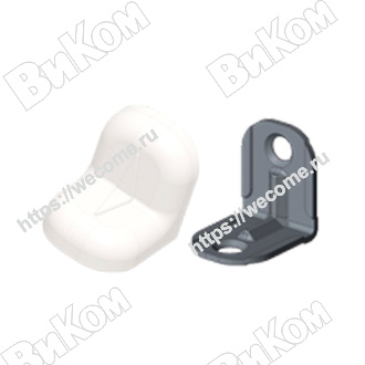 Оптом купить Уголок крепежный с пластик крышкой белый (1) малый в мебельная фурнитура оптом и в розницу ВиКом.