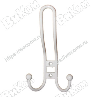 Оптом купить Крючок вешалка №12 белый (30*) в мебельная фурнитура оптом и в розницу ВиКом.