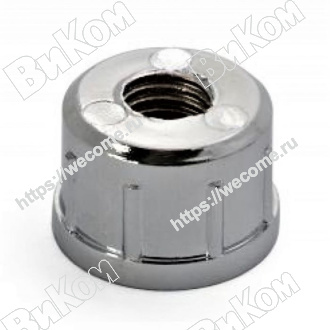 Оптом купить Втулка для трубы 25 мм металл с резьбой М10 R-12/M (305/25) (100*) в мебельная фурнитура оптом и в розницу ВиКом.