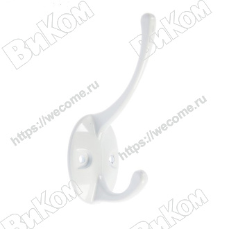 Оптом купить Крючок вешалка №24 белый (30*) в мебельная фурнитура оптом и в розницу ВиКом.