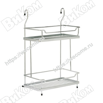 Оптом купить Полка для специй двойная 280*180*405 хром в мебельная фурнитура оптом и в розницу ВиКом.