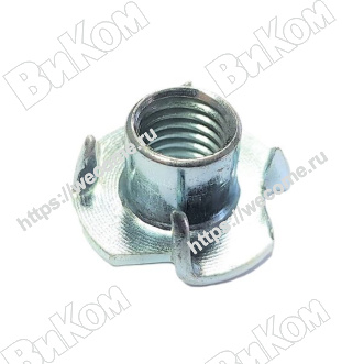 Оптом купить Гайка врезная М10-1,5х12, цинк (2000*) в мебельная фурнитура оптом и в розницу ВиКом.