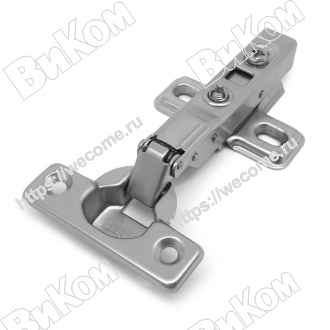 Оптом купить Петля мини 26 мм полунакладная. с доводчиком (100*) в мебельная фурнитура оптом и в розницу ВиКом.