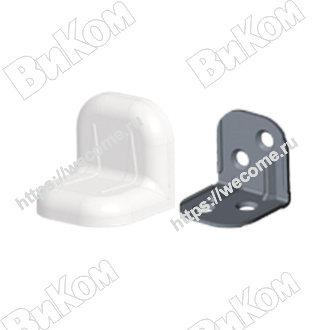 Оптом купить Уголок крепежный с пластик крышкой белый (1) большой (500*) в мебельная фурнитура оптом и в розницу ВиКом.