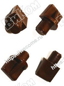 Оптом купить Полкодержатель пластиковый 7мм без втулки коричневый (№8) (1000*) в мебельная фурнитура оптом и в розницу ВиКом.