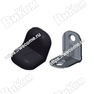 Оптом купить Уголок крепежный с пластик крышкой. черный (2) малый в мебельная фурнитура оптом и в розницу ВиКом.