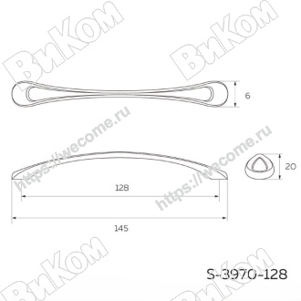 Оптом купить Ручка скоба S-3970-128  хром KERRON (50*) (Под заказ) в мебельная фурнитура оптом и в розницу ВиКом.