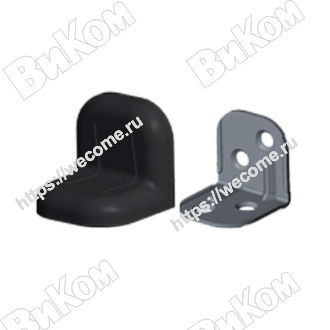 Оптом купить Уголок крепежный с пластик крышкой. черный (2) большой в мебельная фурнитура оптом и в розницу ВиКом.