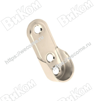 Оптом купить Штангодержатель для овальной трубы 15х30, никель (1000*) в мебельная фурнитура оптом и в розницу ВиКом.