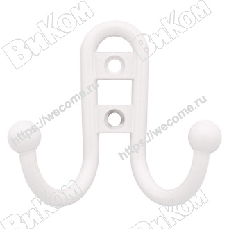 Оптом купить Крючок вешалка №13 белый (100*) в мебельная фурнитура оптом и в розницу ВиКом.