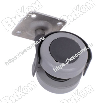 Оптом купить Опора колесная (мебельное колесо) 50 мм с пятой Обрезиненная (90*) в мебельная фурнитура оптом и в розницу ВиКом.