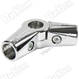 Оптом купить Держатель трубы 25 мм 2-х трубный угловой R-43/UNO 22 хром регулируемый (10*, 100*) в мебельная фурнитура оптом и в розницу ВиКом.