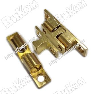 Оптом купить Защелка роликовая 42 мм, латунь (10*) (Под заказ) в мебельная фурнитура оптом и в розницу ВиКом.