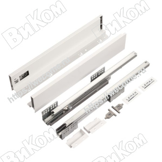 Оптом купить Система выдвижения Lembox, H=84, 500 мм, белый (Lembox-84-500-WT) с доводчиком в мебельная фурнитура оптом и в розницу ВиКом.