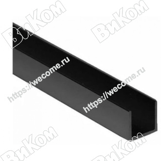Оптом купить Планка торцевая алюминий для стеновых панелей 6мм 1040 L=600мм. П-образ черная в мебельная фурнитура оптом и в розницу ВиКом.