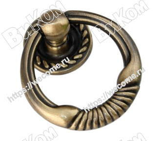 Оптом купить Ручка кнопка C3220, старинная латунь, RC032AB.4 (50*) в мебельная фурнитура оптом и в розницу ВиКом.