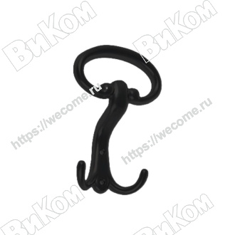 Оптом купить Крючок вешалка №19 черный (25*) в мебельная фурнитура оптом и в розницу ВиКом.