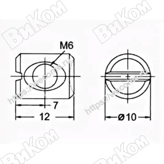 Оптом купить Гайка бочонок М6 (10х12) (4000*) ВК в мебельная фурнитура оптом и в розницу ВиКом.