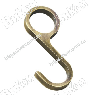 Оптом купить Крючок для рейлинга замкнутый, атник бронза R-KR-D AB (20*) в мебельная фурнитура оптом и в розницу ВиКом.