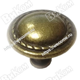 Оптом купить Ручка кнопка К8156 (К7409Е), антик бронза (100*) в мебельная фурнитура оптом и в розницу ВиКом.