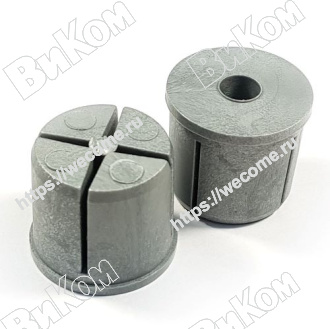 Оптом купить Втулка для трубы 25 мм пластик серая, (скрытый монтаж) под конфирмат (1000*) в мебельная фурнитура оптом и в розницу ВиКом.