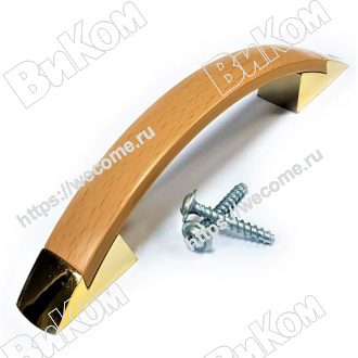 Оптом купить Ручка скоба №27 золото/бук (250*) в мебельная фурнитура оптом и в розницу ВиКом.