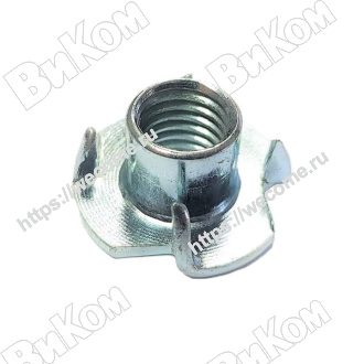Оптом купить Гайка врезная М8-1,25х10, DIN 1624, цинк (1000*) в мебельная фурнитура оптом и в розницу ВиКом.