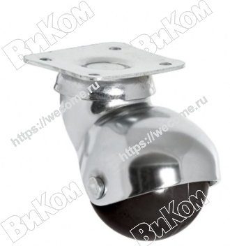 Оптом купить Опора колесная (мебельное колесо) 40 мм Шар подшипниковая с пятой №202 Хром (35кг) (100*) в мебельная фурнитура оптом и в розницу ВиКом.