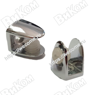 Оптом купить Полкодержатель  для стекла GH09, 18х21, хром (4, 50*) в мебельная фурнитура оптом и в розницу ВиКом.