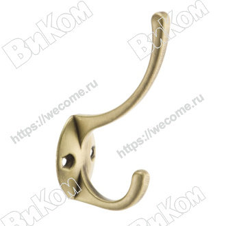 Оптом купить Крючок KR 0030 AB, двухрожковый , античная бронза (40х80х100 мм) KERRON (50*) в мебельная фурнитура оптом и в розницу ВиКом.