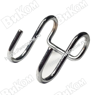 Оптом купить Крючок для рейлинга двойной, хром (500*) в мебельная фурнитура оптом и в розницу ВиКом.