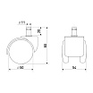 Опора Колесная (мебельное колесо) 50 мм, для Офисного кресла, штырь 11 мм (5*,200*) ВК