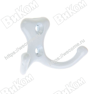 Оптом купить Крючок вешалка №21 белый (100*) в мебельная фурнитура оптом и в розницу ВиКом.
