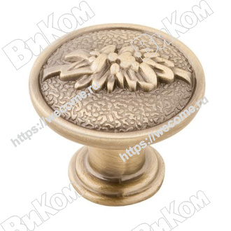 Оптом купить Ручка кнопка RK-001 AB, античная Бронза KERRON (100*) в мебельная фурнитура оптом и в розницу ВиКом.